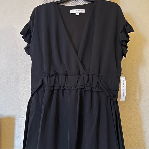 Emma & Michele Black Side Tie Dress - Picture 2 of 4